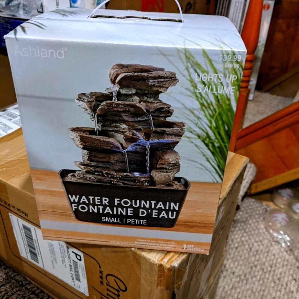 New Ashland indoor water fountain, with lights